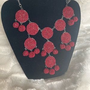 Women’s Cranberry BoHo Beaded Necklace